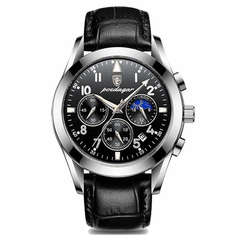 Black Tech Men’s Watch – Korean Fashion, Male Student Style, Trendy Smartwatch